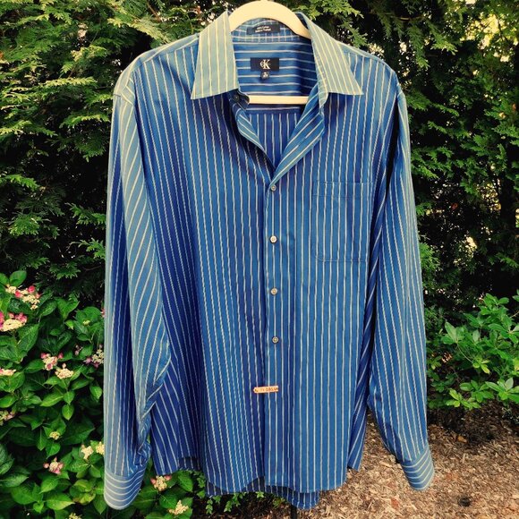 Calvin Klein Other - Calvin Klein Mens Pinstripe Cotton Dress Shirt